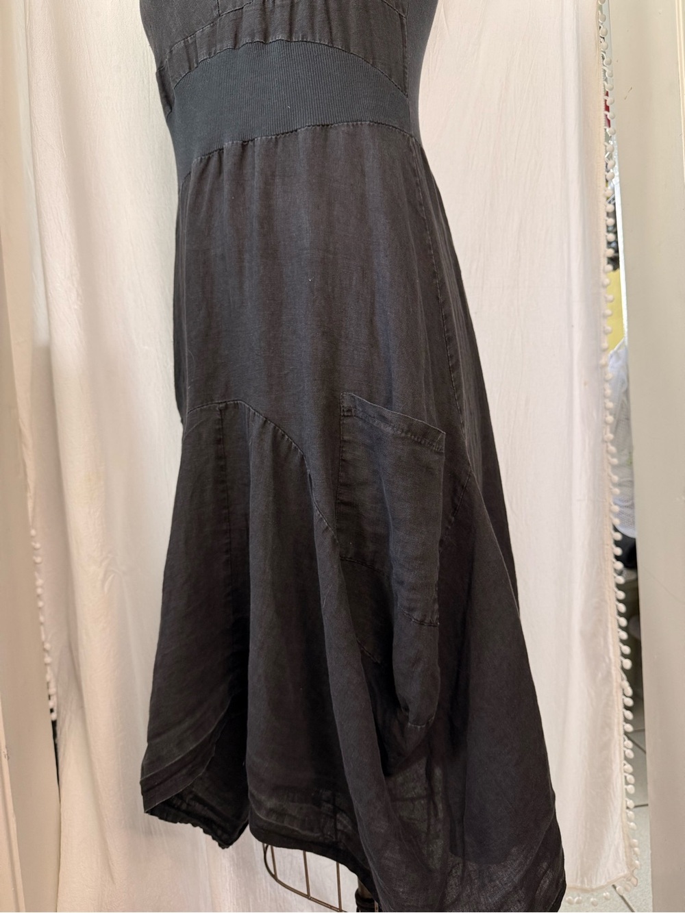 Inizio Italy Linen Magic Midi Dress Lagenlook sz L - Picture 8 of 13